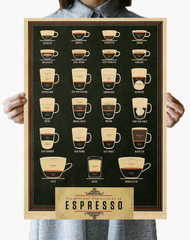 Vintage plakát coffee, káva č.010, 51 x 35.5 cm