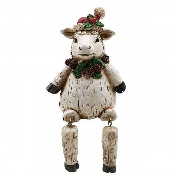 Sedící ovečka ve vánoční čepici