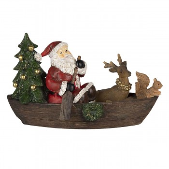 Santa jede loďkou