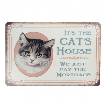Plechová cedule CATS HOUSE