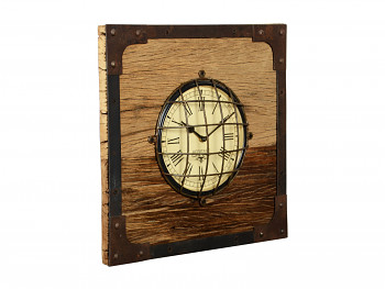 Nástěnné hodiny z recyklovaného dřeva Heritage, 41x41cm