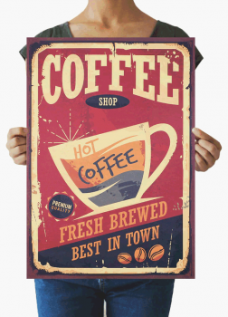 Vintage plakát coffee, káva č.104, 51 x 35.5 cm