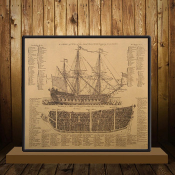 Plakát válečná loď, 57,5 x 51,5 cm