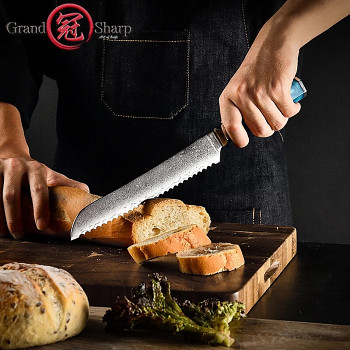 Nůž na pečivo 7.5" GRAND SHARP 67 vrstev damaškové oceli 