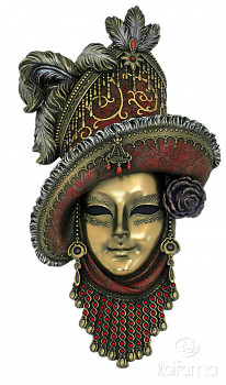 Benátská maska RUDÝ KLOBOUK