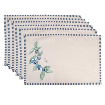 Textilní prostírání BLUEBERRIES 48*33 cm - sada 6 kusů