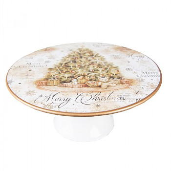 Dekorativní melaminový talíř na noze MERRY CHRISTMAS