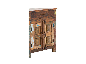 Rohová spodní skříňka do koupelny Gautama z recyklovaného dřeva