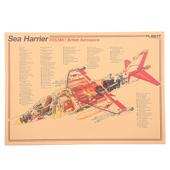Plakát strážci nebes, BAE Sea Harrier, č.255, 50.5 x 36 cm