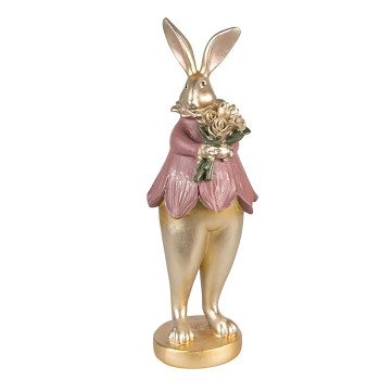 Dekorativní figurka  králíka s kyticí