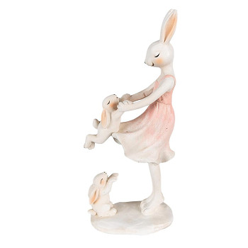 Dekorativní figurka králičí mamky s malými králíčky