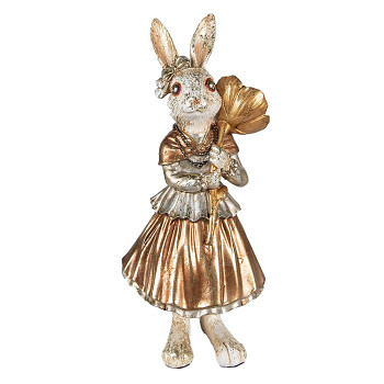 Dekorativní figurka králičí mamky s květinou