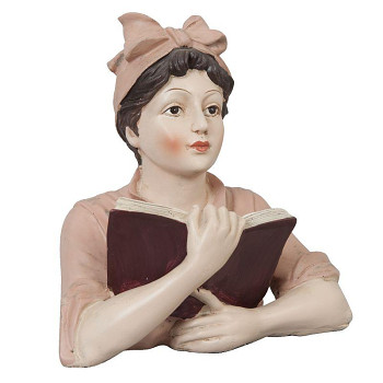Dekorativní figurka ženy s knihou