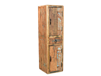 Vysoká, nástěnná skříňka do koupelny Petpo z recyklovaného dřeva 