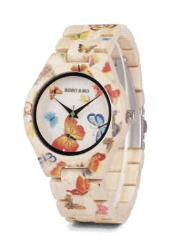 Dámské dřevěné hodinky BOBO BIRD Butterfly