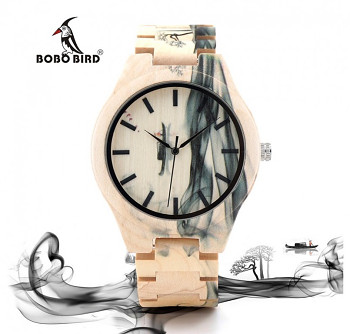 Pánské dřevěné hodinky BOBO BIRD Art