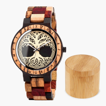 Pánské dřevěné hodinky BOBO BIRD Viking Runes IV