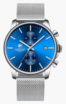 Pánské hodinky s chronografem Cheetah Steel silver-blue
