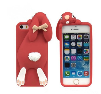 Silikonové pouzdro Králíček pro iPhone 6 plus, 6s plus červené