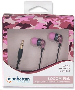Sluchátka do uší MANHATTAN Signature Collection SOCOM Pink