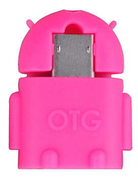Adaptér microUSB/USB (OTG) růžový