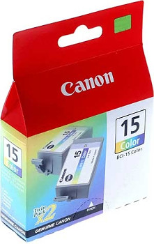 Canon BCI-15CL COLOR - originální cartridge, dvojbalení