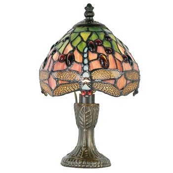 Stolní lampa Tiffany THE RED DRAGONFLY Clayre & Eef 5LL-1188