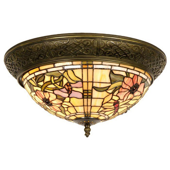 Stropní lampa Tiffany FLOWER FIELD Clayre & Eef 5LL-5350
