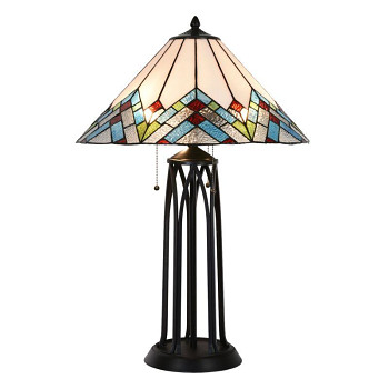 Stolní lampa Tiffany ABSTRACT TRIANGLE Clayre & Eef 5LL-5393