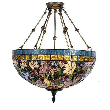 Závěsná lampa Tiffany FLOWERS Clayre & Eef 5LL-5517