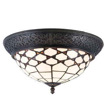 Stropní lampa Tiffany WHITE NIGHT Clayre & Eef 5LL-5891