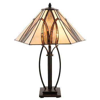 Stolní lampa Tiffany ART DECO Clayre & Eef 5LL-5913