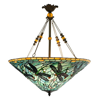 Závěsná lampa Tiffany DRAGONFLY Clayre & Eef 5LL-5975