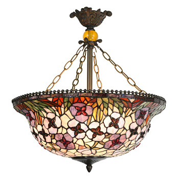 Stropní lampa Tiffany FLOWERS Clayre & Eef 5LL-5976