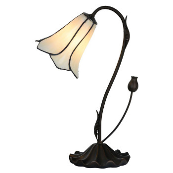 Stolní lampa Tiffany THE WHITE FLOWER Clayre & Eef 5LL-6046