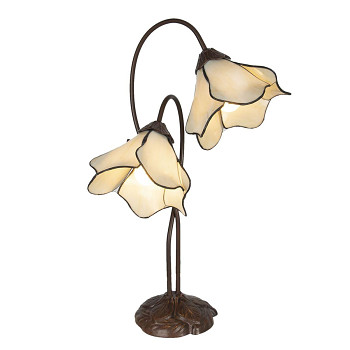 Stolní lampa Tiffany THE WHITE FLOWER Clayre & Eef 5LL-6048