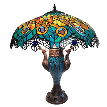 Stolní lampa Tiffany PEACOCK Clayre & Eef 5LL-6067