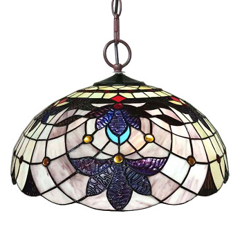 Závěsná lampa Tiffany FLOWERS Clayre & Eef 5LL-6112
