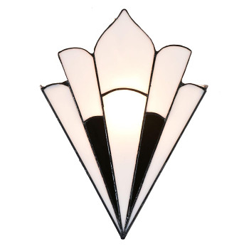 Nástěnná lampa Tiffany WHITE LEAF Clayre & Eef 5LL-6122