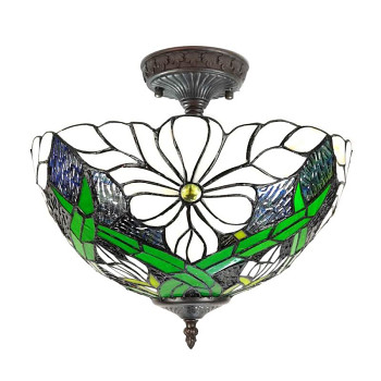 Stropní lampa Tiffany FLOWERS Clayre & Eef 5LL-6139