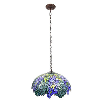 Závěsná lampa Tiffany FLOWERS Clayre & Eef 5LL-6182
