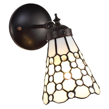 Nástěnná lampa Tiffany DOTTY WHITE Clayre & Eef 5LL-6207