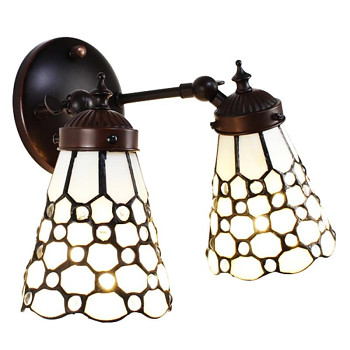 Nástěnná lampa Tiffany DOTTY WHITE Clayre & Eef 5LL-6214