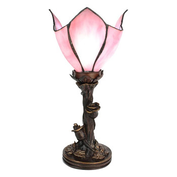 Stolní lampa Tiffany THE PINK FLOWER Clayre & Eef 5LL-6232