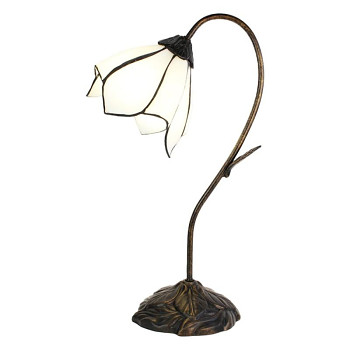 Stolní lampa Tiffany THE WHITE FLOWER Clayre & Eef 5LL-6235