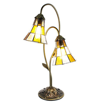 Stolní lampa Tiffany DARK SUNFLOWER Clayre & Eef 5LL-6255