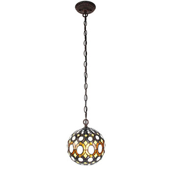 Závěsná lampa Tiffany VINTAGE CIRCLES Clayre & Eef 5LL-6270