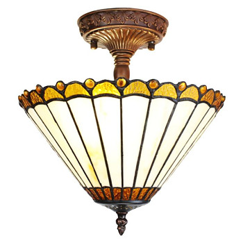 Stropní lampa Tiffany RUSTIC FLOWER Clayre & Eef 5LL-6281