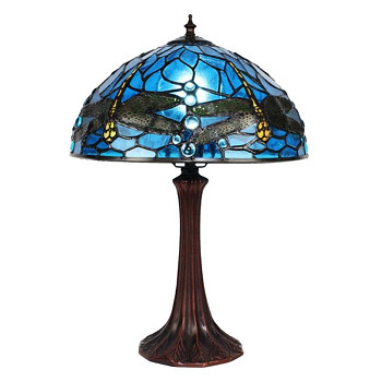 Stolní lampa Tiffany BLUE DRAGONFLY Clayre & Eef 5LL-9335BL