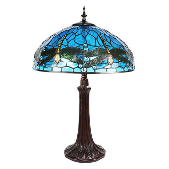 Stolní lampa Tiffany BLUE DRAGONFLY Clayre & Eef 5LL-9337BL
